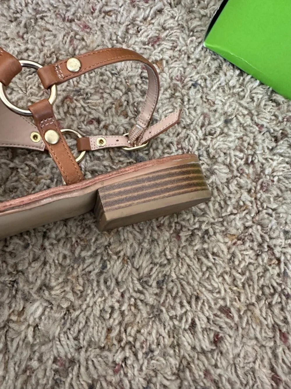 Kelly & Katie Womens Brown Bania Leather Sandals 8 Adjustable Ankle Strap - Picture 6 of 9